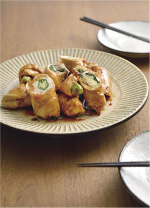 旨味と歯ごたえのバランスが良いと評判。写真は「ささみロールこんがり照り焼き」