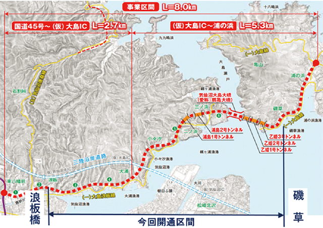 大島大橋の架設位置