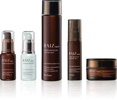 「ライスパワーNo.11」を配合した自社ブランドのスキンケアシリーズ「ライースリペア(RAIZ repair)」