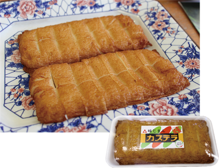 看板商品「カステラ」とパッケージ見本