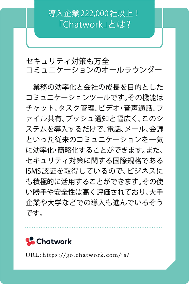 導入企業222,000社以上! 「Chatwork」とは?