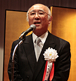 協賛会社として挨拶する是枝･MJS会長